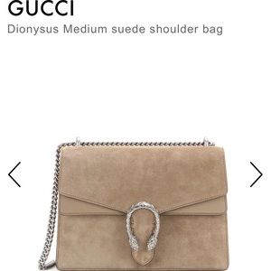 Authentic Gucci Dyonisus Medium Suede Taupe